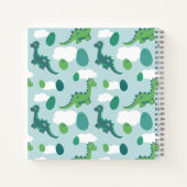 可愛い恐竜の卵の漫画の動物フライ ノートブック (裏面)