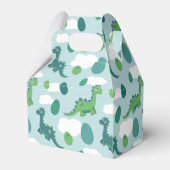 可愛い恐竜の卵の青い緑のパターン フェイバーボックス (裏面サイド)