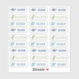 可愛い恐竜の名前タグ新学期27ラベル シール