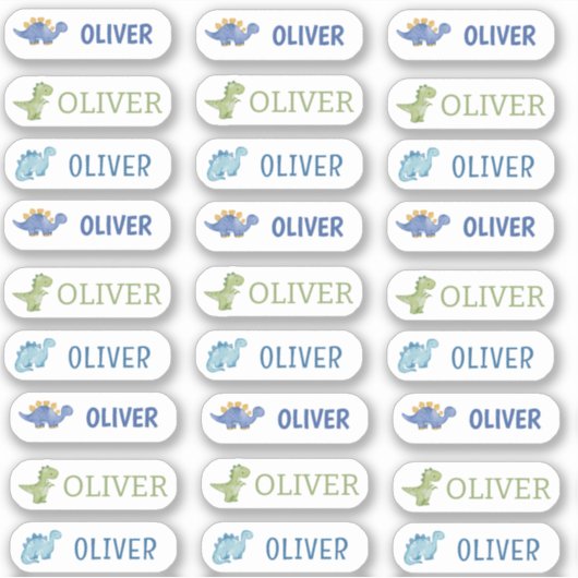 可愛い恐竜の名前タグ新学期27ラベル シール (正面)