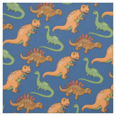 可愛い恐竜の図解入りの、写真付きの柄 ファブリック (見本)