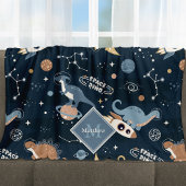 可愛い恐竜の宇宙柄の子ども フリースブランケット