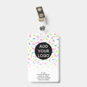 可愛い恐竜の小児科の写真ロゴコード バッジ (クリップ付き裏面)