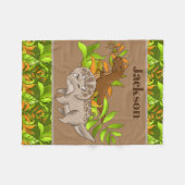 可愛い恐竜の愛好家の名前を追加ベビー フリースブランケット (正面(横))