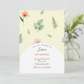 可愛い恐竜の招待による誕生日パーティー 招待状 (スタンド正面)