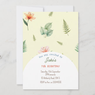 可愛い恐竜の招待による誕生日パーティー 招待状