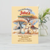 可愛い恐竜の招待による誕生日パーティー 招待状 (スタンド正面)