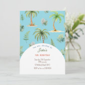 可愛い恐竜の招待による誕生日パーティー 招待状 (スタンド正面)