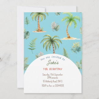 可愛い恐竜の招待による誕生日パーティー 招待状