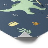 可愛い恐竜の掘り看板 ポスター (角)