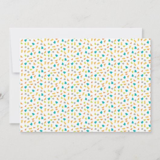 可愛い恐竜の最初の誕生日パーティー少年の写真 招待状 (裏面)