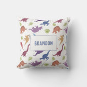 可愛い恐竜の柄の子供パーソナライズされたの部屋 クッション (正面)