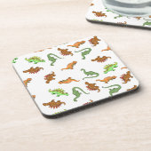 可愛い恐竜の模様 コースター (左側)