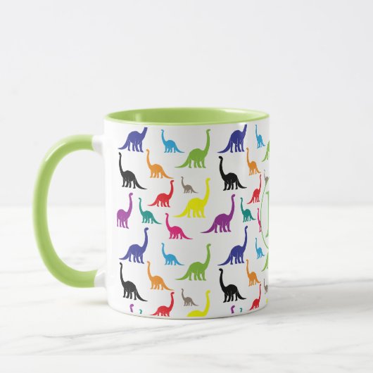 可愛い恐竜の模様 マグカップ (左)
