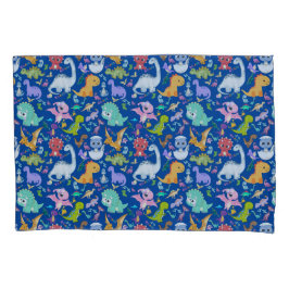 可愛い恐竜の模様（青） | 枕カバー