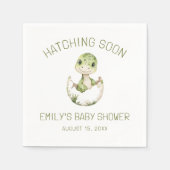 可愛い恐竜の水の色の孵化すぐに赤ちゃんシャワー スタンダードカクテルナプキン (正面)