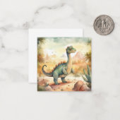 可愛い恐竜の水彩イラストレーションノートカード ノートカード (正面/裏面インサイチュ)