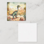 可愛い恐竜の水彩イラストレーションノートカード ノートカード (正面/裏面)