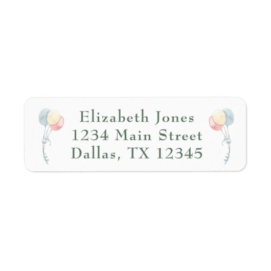 可愛い恐竜の水彩赤ちゃんシャワーアドレス ラベル (正面)