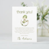 可愛い恐竜の水彩赤ちゃんシャワー サンキューカード (スタンド正面)