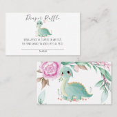 可愛い恐竜の牡丹おむつラッフルベビーシャワーバス 名刺 (正面/裏面)