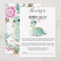 可愛い恐竜の牡丹ママの腹のカードの大きさ