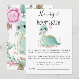 可愛い恐竜の牡丹ママの腹のカードの大きさ