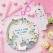 可愛い恐竜の男の子のダイノマイト誕生日パーティー ペーパープレート (パーティー)