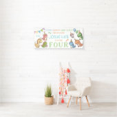 可愛い恐竜の男の子の誕生日パーティバナー 横断幕 (インサイチュ)