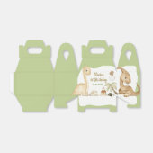 可愛い恐竜の男の子の誕生日パーティーのお願いボックス フェイバーボックス (折り畳みなし)