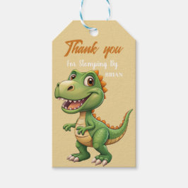 可愛い恐竜の男の子の誕生日パーティー ギフトタグ