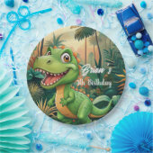可愛い恐竜の男の子の誕生日パーティー ペーパープレート (パーティー)