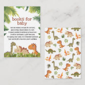 可愛い恐竜の緑の本をベビー エンクロージャーカード (正面/裏面)