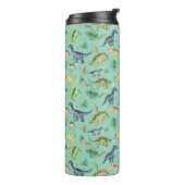 可愛い恐竜の緑の水色キッズパターン タンブラー (回転左)
