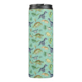 可愛い恐竜の緑の水色キッズパターン タンブラー (裏面)