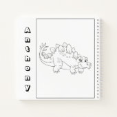 可愛い恐竜の色自分の名前のスケッチ ノートブック (裏面)