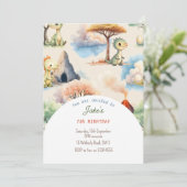 可愛い恐竜の誕生会 招待状 (スタンド正面)