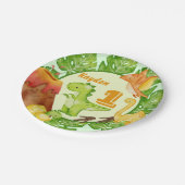 可愛い恐竜の誕生日パパーソナライズされたーティ ペーパープレート (アングル)