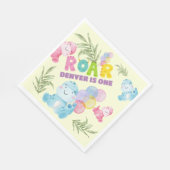 可愛い恐竜の誕生日パーティキッズディノボーイズ スタンダードランチョンナプキン (角)