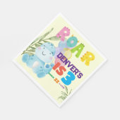 可愛い恐竜の誕生日パーティキッズディノボーイズ スタンダードランチョンナプキン (角)