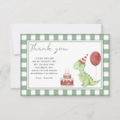 可愛い恐竜の誕生日パ感謝していーティ サンキューカード (正面)