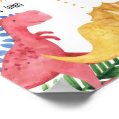 可愛い恐竜の誕生日マイルストーンのサイン ポスター (角)