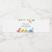 可愛い恐竜の誕生日水瓶ラベル ペットボトルラベル (シングルラベル)