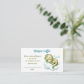 可愛い恐竜の赤ちゃんシャワーおむつラッフルカード エンクロージャーカード (スタンド正面)