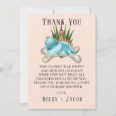 可愛い恐竜の赤ちゃんシャワーサンキューカード サンキューカード (正面)