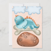 可愛い恐竜の赤ちゃんシャワーサンキューカード サンキューカード (裏面)