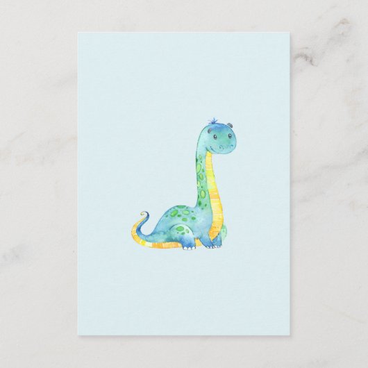 可愛い恐竜の赤ちゃんシャワーベビー エンクロージャーカード (裏面)