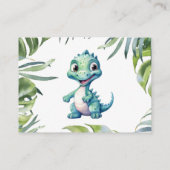 可愛い恐竜の赤ちゃんシャワーベビー エンクロージャーカード (裏面)