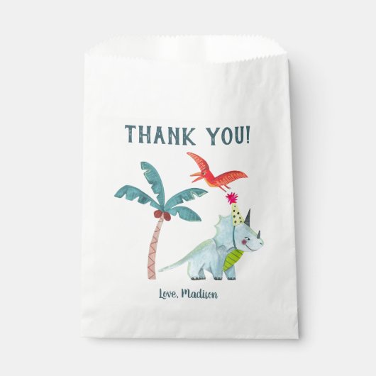 可愛い恐竜の赤ちゃんシャワー少年ありがとう フェイバーバッグ (正面)