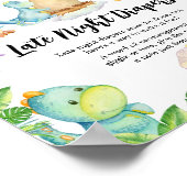 可愛い恐竜の赤ちゃんシャワー深夜おむつ ポスター (角)